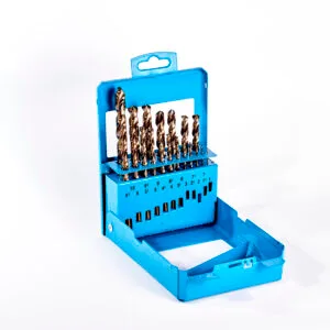 Set Brocas HSS rectificadas Cobalto 5% Ø 1,0 a 10,0 x 0,5mm (19 un)