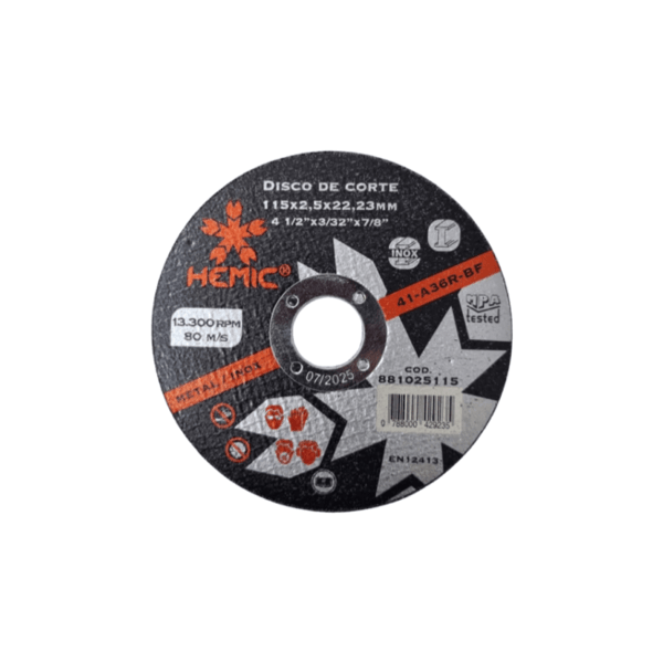 Disco Corte Metal 4 1/2 x 3.0mm - Hemic
