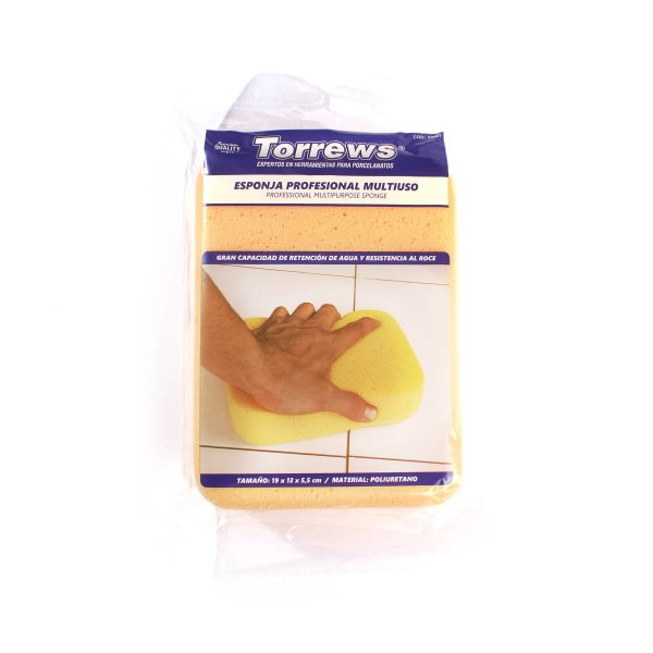 La Esponja Albañil Torrews es una herramienta de alta calidad, diseñada específicamente para trabajos de albañilería. Su principal función es facilitar la limpieza de superficies, como ladrillos, cemento o yeso, dejándolas con un acabado suave y libre de residuos. Fabricada con materiales resistentes y duraderos, la esponja Torrews ofrece un rendimiento eficiente durante largas jornadas de trabajo.