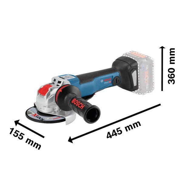 Esmeril Angular Inalámbrico 5" 18V X-LOCK GWX 18V-10 PC (SIN BATERIA NI CARGADOR) BOSCH - 06017B0700
