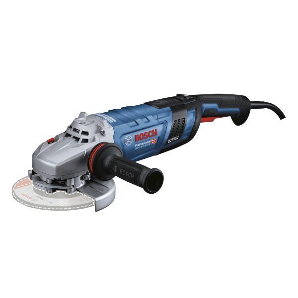 Este Esmeril Angular Eléctrico 7" GWS 30-180 HM cuenta con un motor eléctrico de alta potencia que proporciona un rendimiento eficiente para tareas pesadas. El modelo generalmente tiene alrededor de 2,200 W de potencia, permitiendo cortes y desbastes rápidos y efectivos.