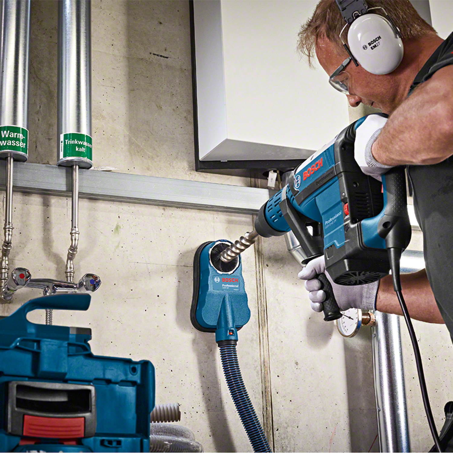 Sistema de aspiración polvo Bosch GDE 230 FC-S p/esmeril 9"